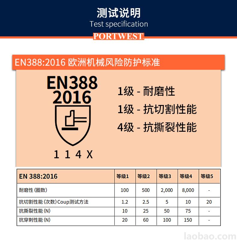 ESD防静电PU涂指触摸屏手套 PORTWEST波伟斯特A198	